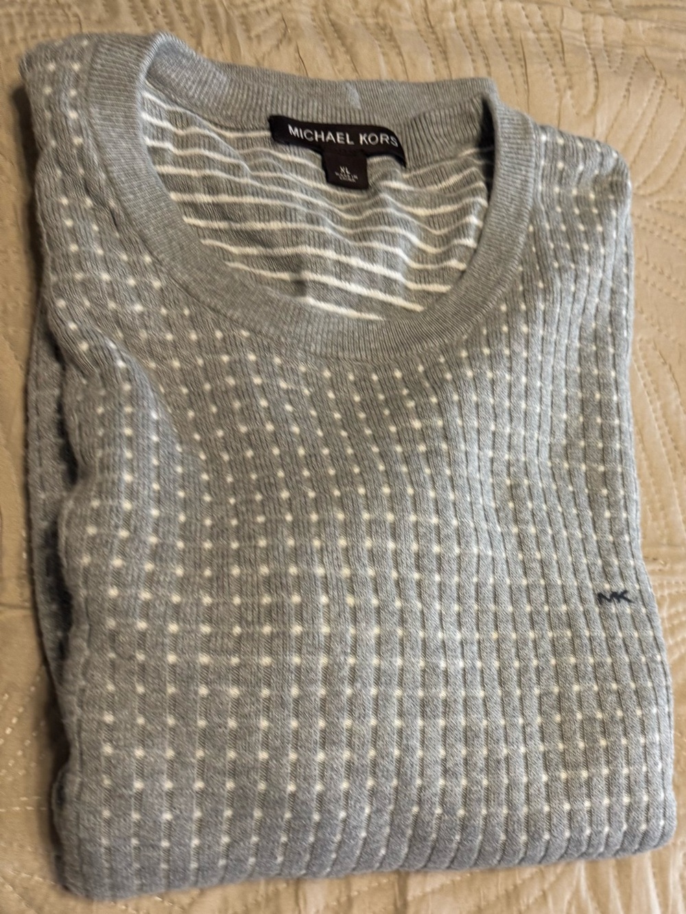 Michael Kors Men’s Heather Gray Crewneck Knit Sweater XL